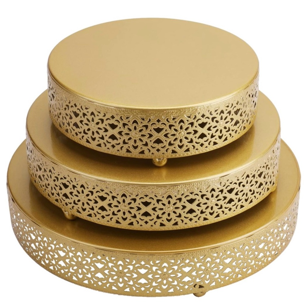 3 sets of gold service plates